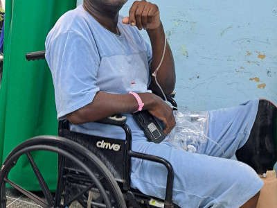 Assist Kirth Rodney with medical assistance as he battles a stroke, heart attack and prosthesis