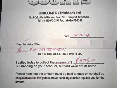 Assistance in clearing an Unicomer Arrears